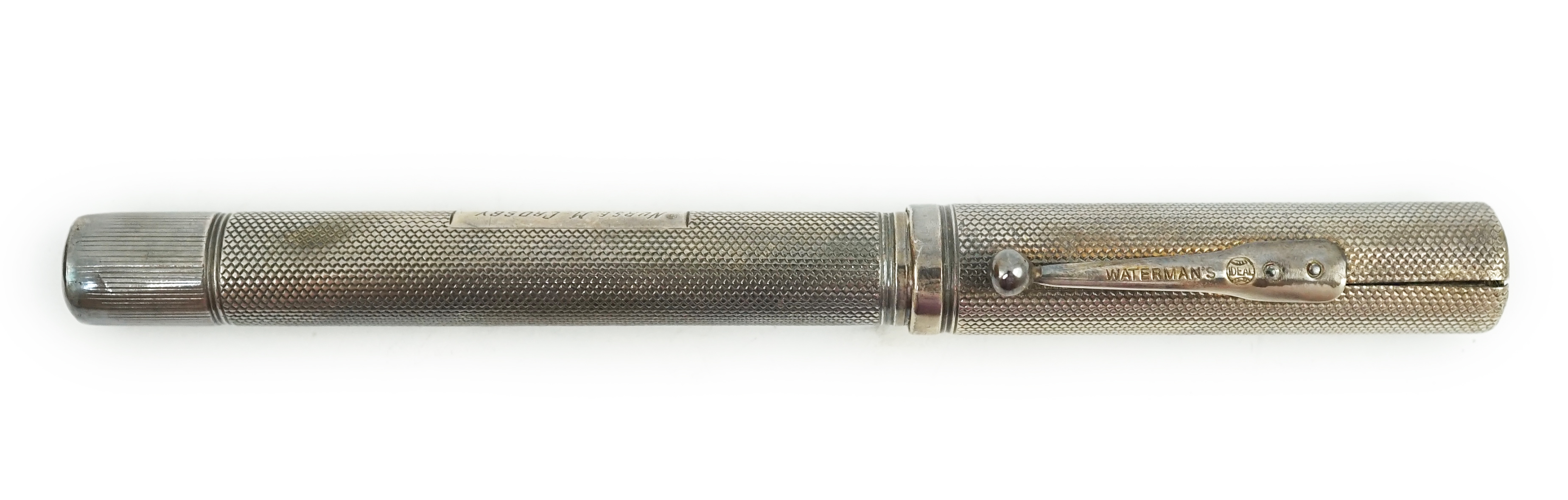 A Waterman silver hallmarked 'FDW' fountain pen